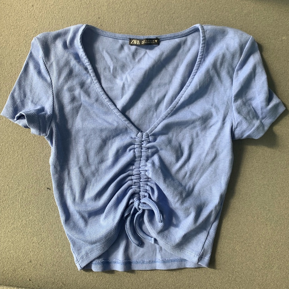 Zara Ruched Crop Shirt